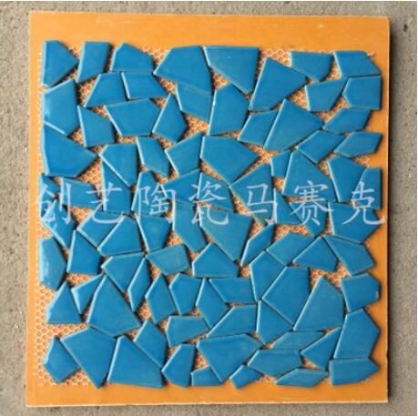 30 x 30cm diy mosaiikki askartelu vyö mosaiikki posliini mosaiikki laatat mikro keramiikka epäsäännöllinen muoto ultraohut keramiikka: Sininen