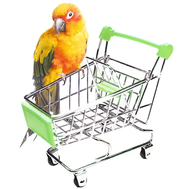 Mini Shopping Cart Alloy Bird Shopping Cart Mini Supermarket Shopping Cart Trolley Pet Bird Parrot Hamster Toy: D