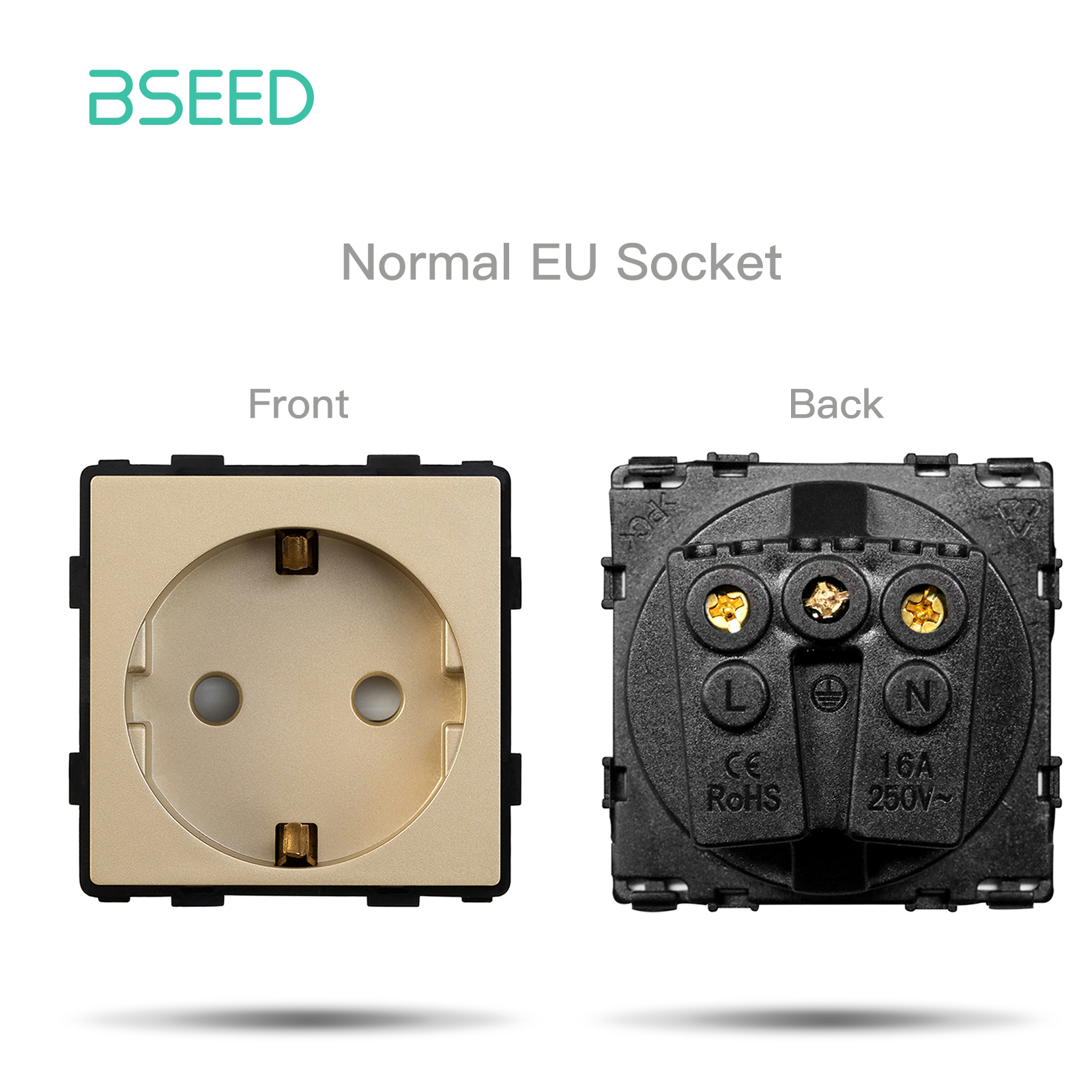 BSEED Goldene Zauberstab Licht Schalter Modul Teile Glas Rahmen USB Steckdosen Funktion DIY EU Katze5 TV Steckdosen ST TEL Steckdose Teile: Freier Raum