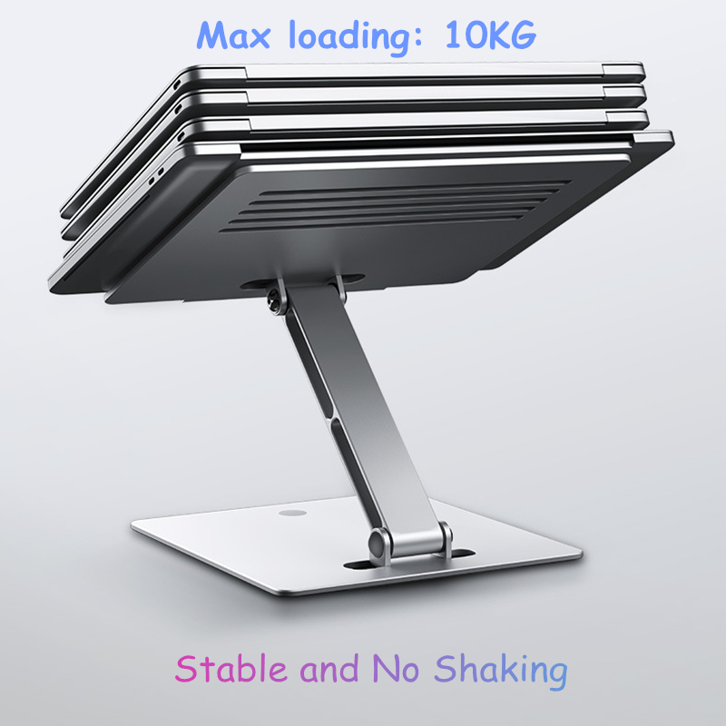 Bærbar stativ stigerør høydejusterbar aluminium sammenleggbar nettbrettstativ skrivebord notisbok kjøleholder til macbook 11-17 tommer