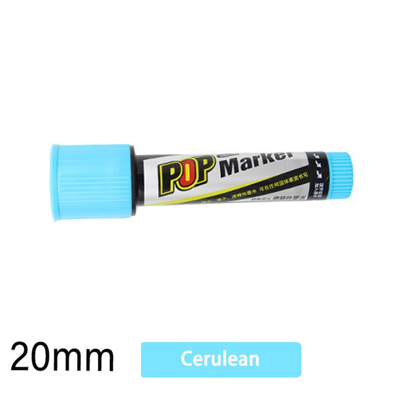 Climemo 12mm Whiteboard Paint Marker Rotuladores Markers Pen Permanent Waterproof Art Supplies DIY Comic Sketching Markers: 12mm Cerulean