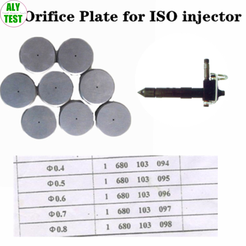 Aly Test 6 openingsplaten met hoge traagheid en lage traagheid voor ISO-standaard Euro II-injectoren: Paars