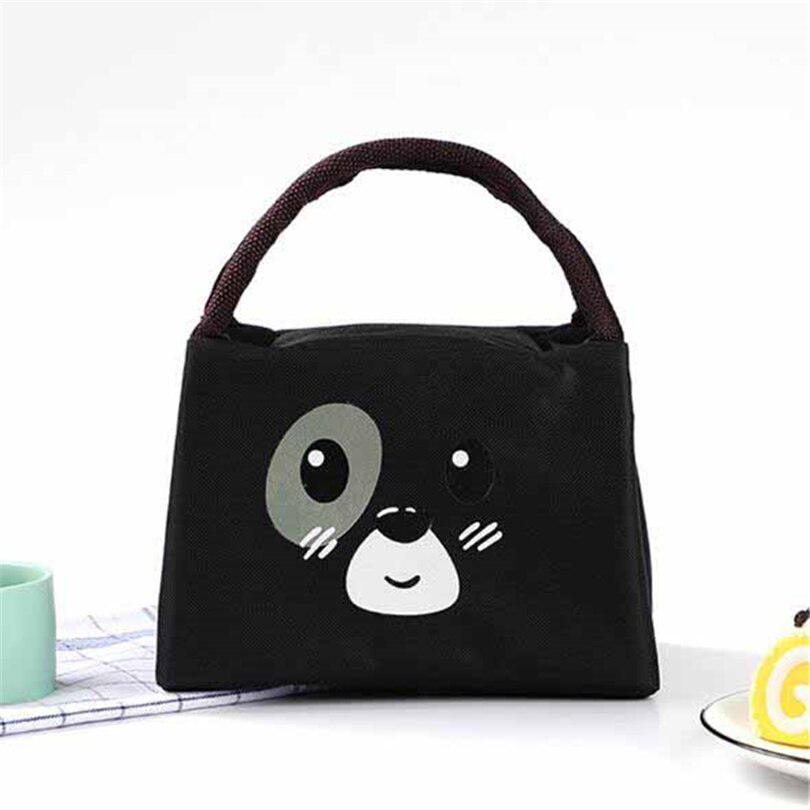 Portable Insulated Thermal Cooler Bento Lunch Box Tote Picnic Storage Bag Pouch Lunch Bags Icepack Container School Food Bags: Black