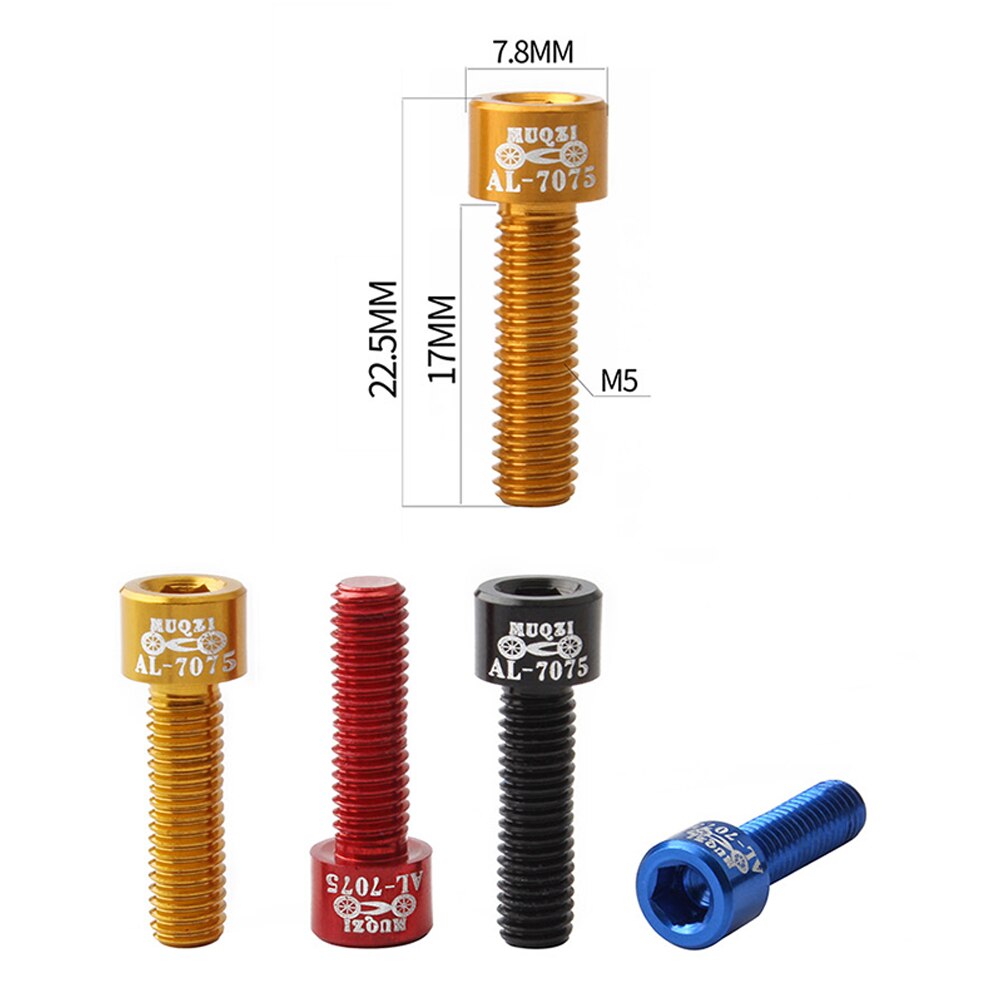 Bicycle Handlebar Stem Screw Fixed Riser Bolts Biking Aluminum Alloy Bike Portable Dustproof Cycling Parts for MUQZI