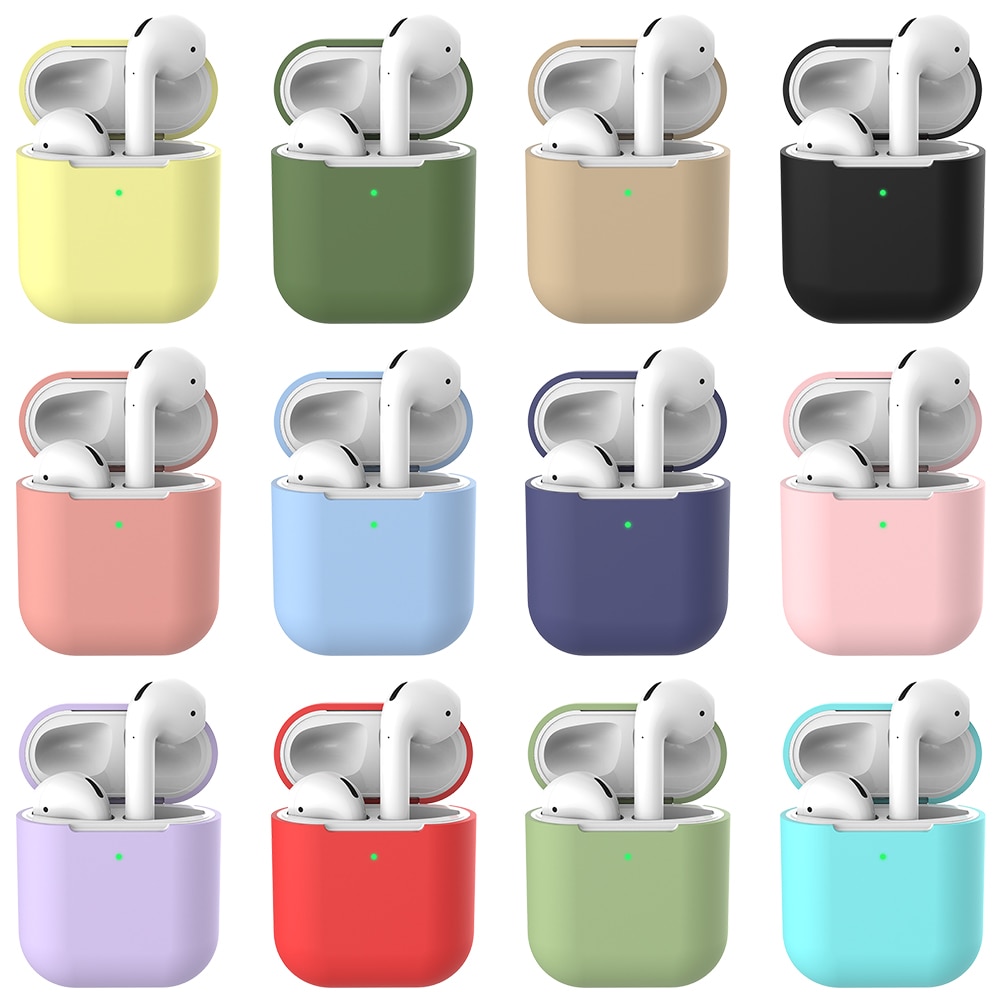 Candy Colors Soft Silicone Case For Apple Air Pods 2 Cases For AirPods 2 Silm Shockproof Earphone Protective Cover Accessory