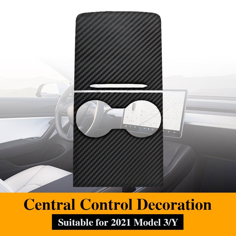 Car Central Control Panel Sticker For Tesla Model 3 Wood Center Console Accessories Model Y Interior Film Wood Grain