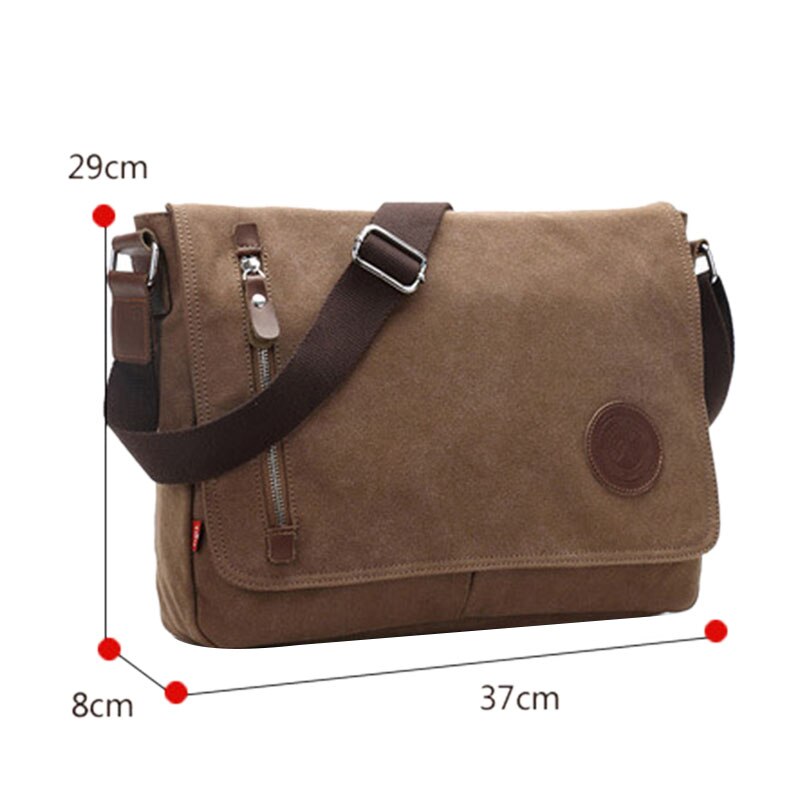 Asds-Canvas Tas Mannen Schoudertas Crossbody Tas Toevallige Retro Messenger Reistas