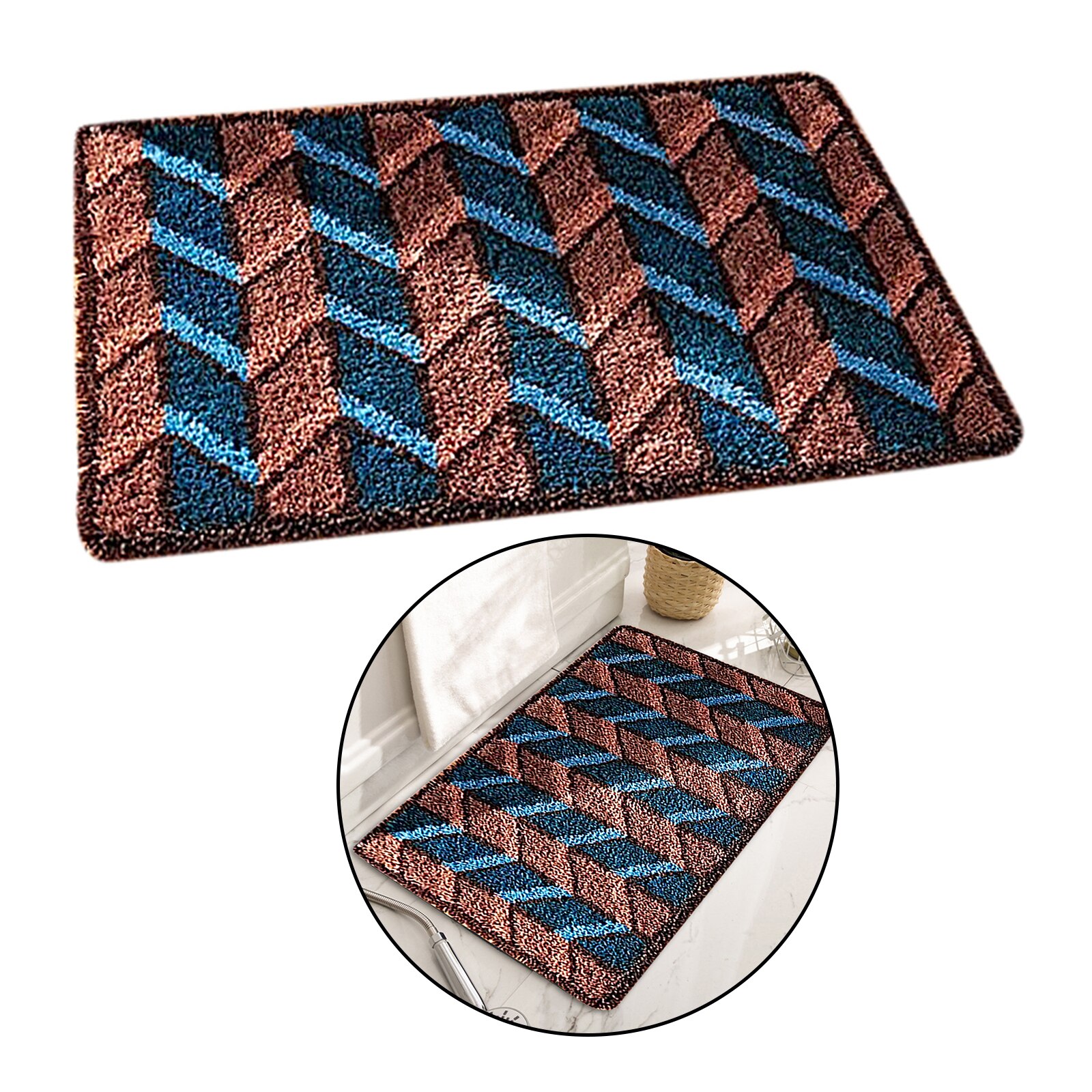 Interlocking Hook Kits DIY Crochet Mats with Printed Pattern Canvas Mat: Ripple