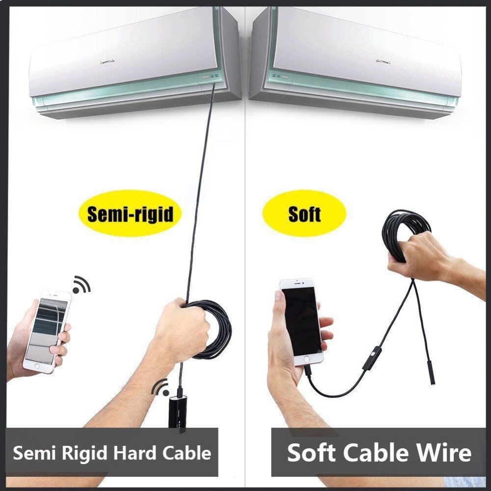 1200p hd wifi endoskop kamera vandtæt android usb softwire rigid hardwire borescope mini kamera 8mm til iphone android pc