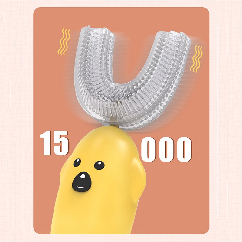 Dzieci 360 stopni automatyczne elektryczne szczoteczki robić zębów baterii U typ miękka silikonowa szczoteczka robić zębów zęza pomocą szczotka robić zębów kreskówka wzór