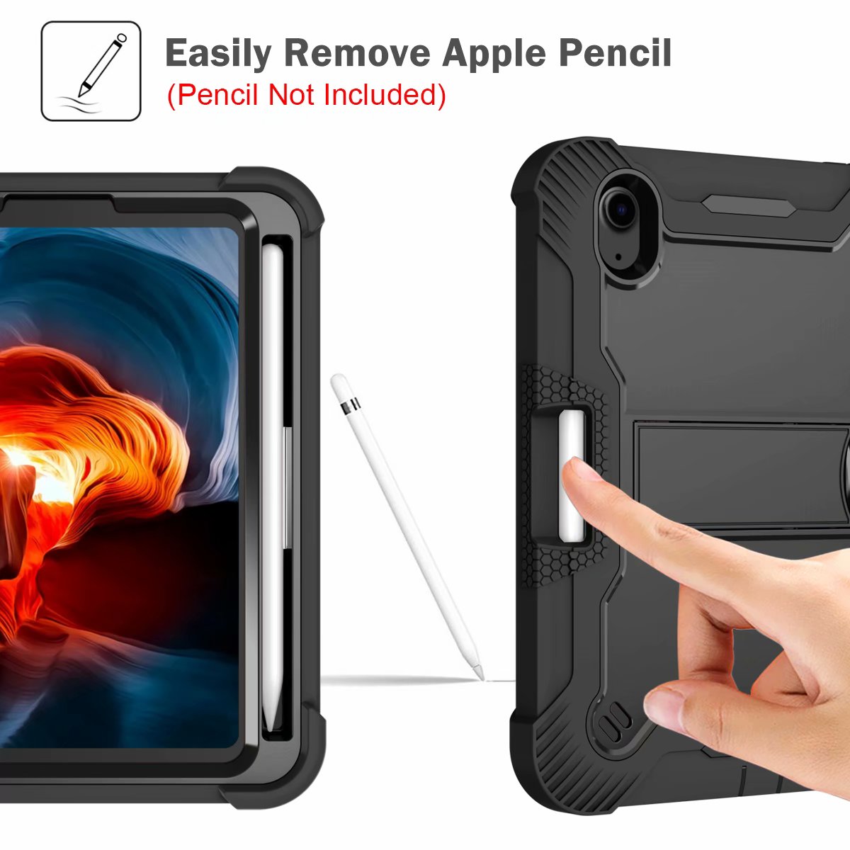 3 layers Full Body Protective shockproof hard PC+ Soft Silicone Cover Kickstand Cases for iPad Mini 6 Case