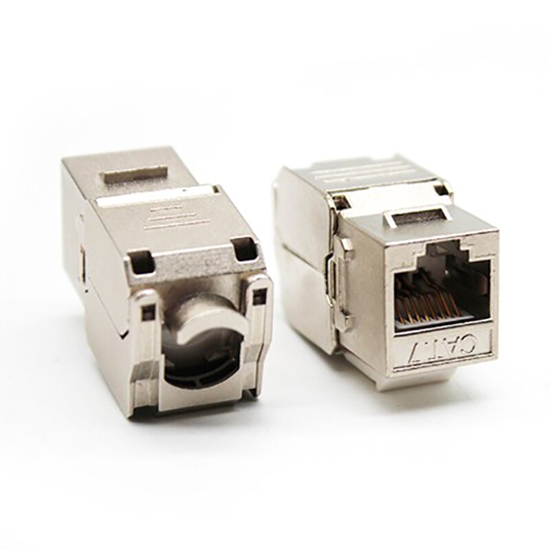 12Pcs RJ45 Keystone Cat7 Shielded FTP Zinc Alloy Module Network Keystone Jack Connector Adapter 10GB Network: Default Title