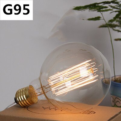 Modern minimalistisk edisone 27 220v volfram glödlampa retro varm ljus konst dekoration glödlampa klassisk belysning glödlampa: G95