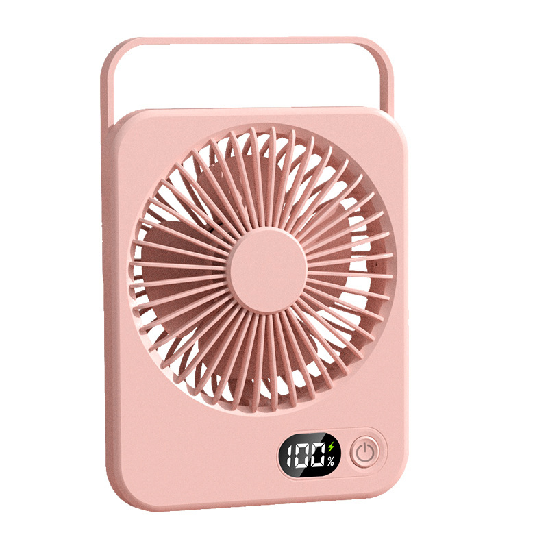 Ventilatore da tavolo piccolo Ventilatori portatili con flusso d'aria forte a 3 velocità Ventilatore da tavolo silenzioso Ventilatore da tavolo personale per ufficio domestico Ricaricabile: Colore rosa