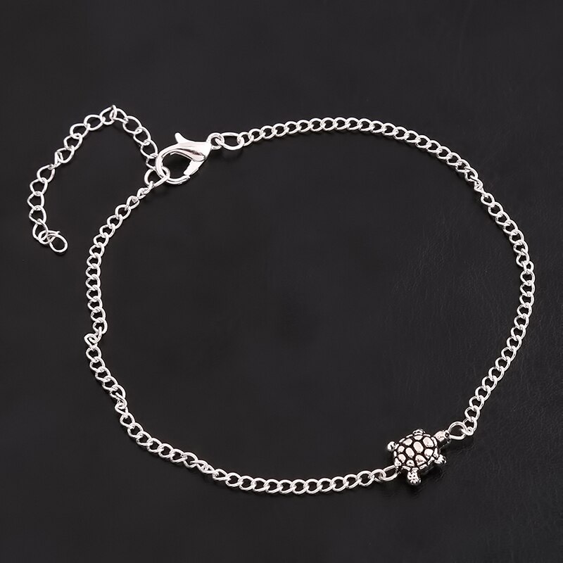Bracelet de cheville Vintage Simple chaîne tortue de mer pour femmes Bracelet de cheville sur la jambe bijoux faits à la main été rétro sandales à breloques