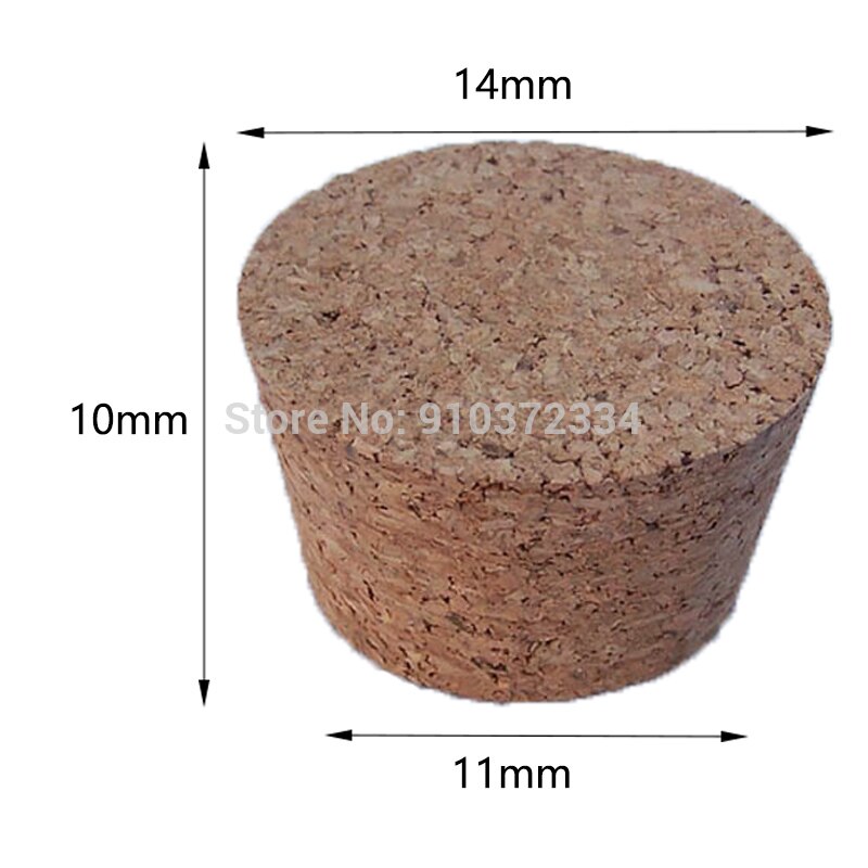 100pcs Top DIA 7.5mm to 30mm Wooden Cork Lab Glass Bottle Stopper Kettle Pudding Bottle Cork Cap Burette Tube Wood plug: 14x11x10mm