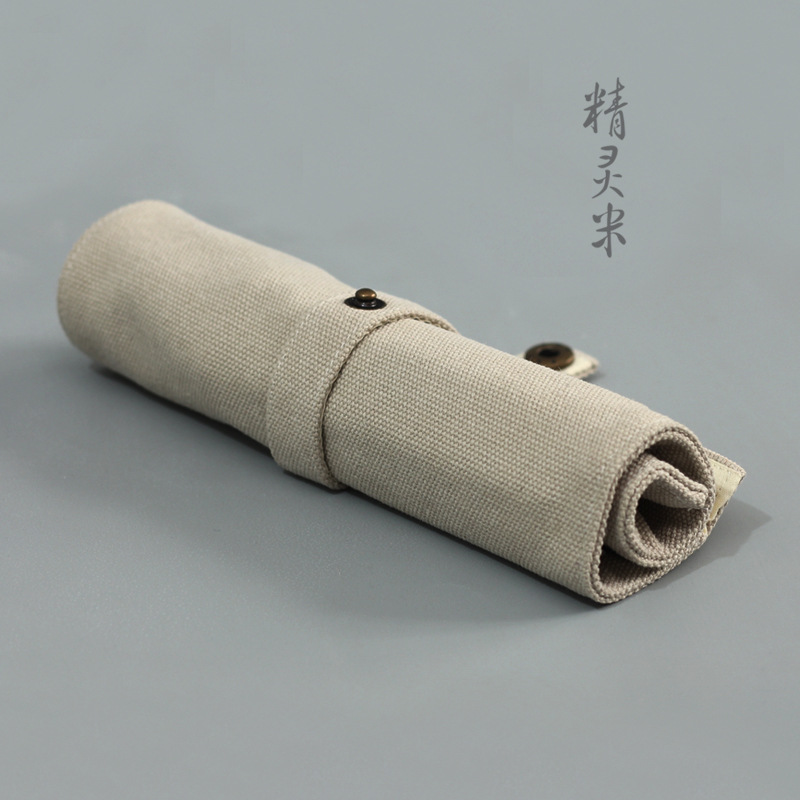 Duża pojemność piórnika z płótna, zwijany piórnik, piórnik, etui na długopisy, uchwyt na rolkę dla nauczyciela, ucznia, malarza: Czerwony