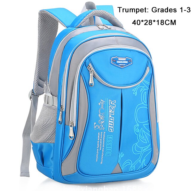 Sacs d'école étanches pour enfants, sacoche orthopédique pour filles et garçons, cartable pour enfants, cartable d'école primaire: gray blue small