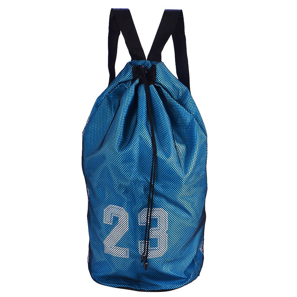 Basketball Sports Bags Football Volleyball Soccer Storage Mesh Bag Fitness Bucket Bag Outdoor Basketball Backpack For Men Women: Blue