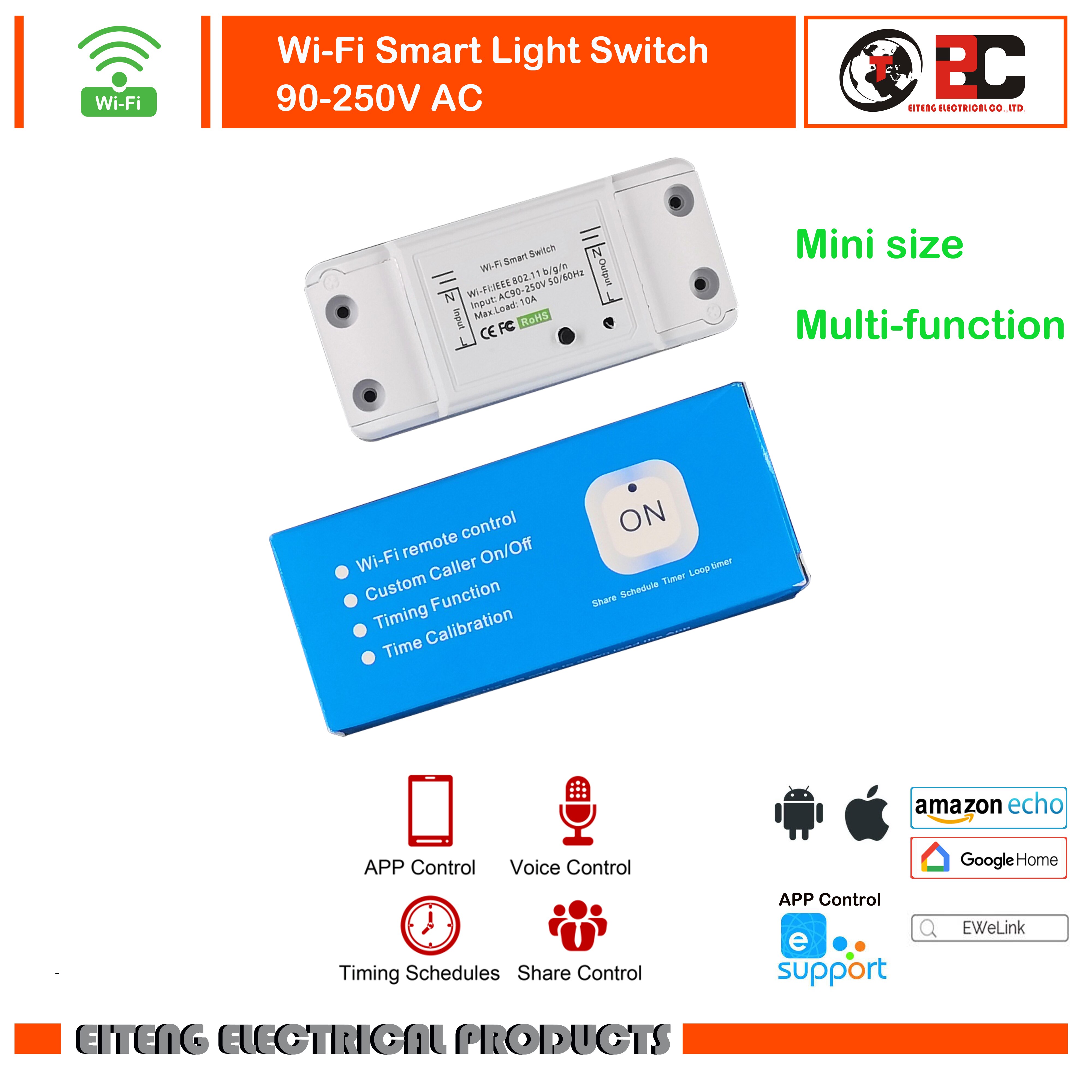 DIY WiFi Smart Light Switch Universal Breaker Timer Smart Life APP Wireless Remote Control Works with Google Home Alexa