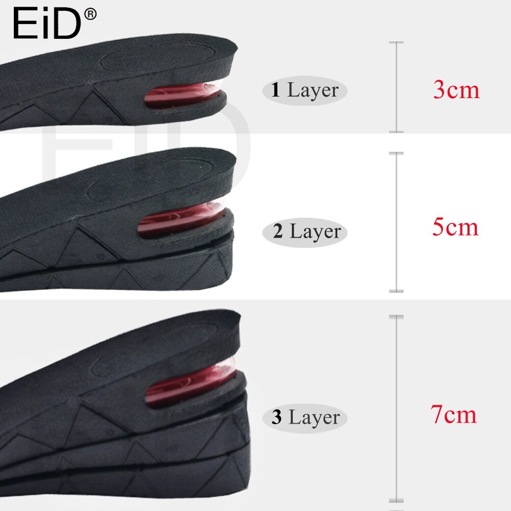 EiD 3-9cm Höer ErhöHenne Einlegesohle Kissen Höer Heben Verstellbaren schneiden Schuh Ferse EinfüGen Größer Frauen Männer unisex Fuß Pads