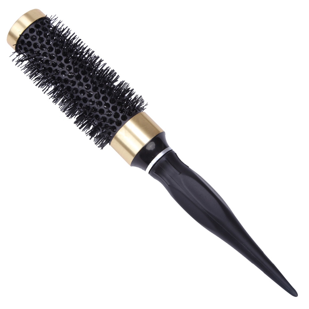 Cepillo de pelo de hierro de cerámica de 5 tamaños, peine de barril redondo antiestático resistente a altas temperaturas, herramienta para rizar y secar el cabello