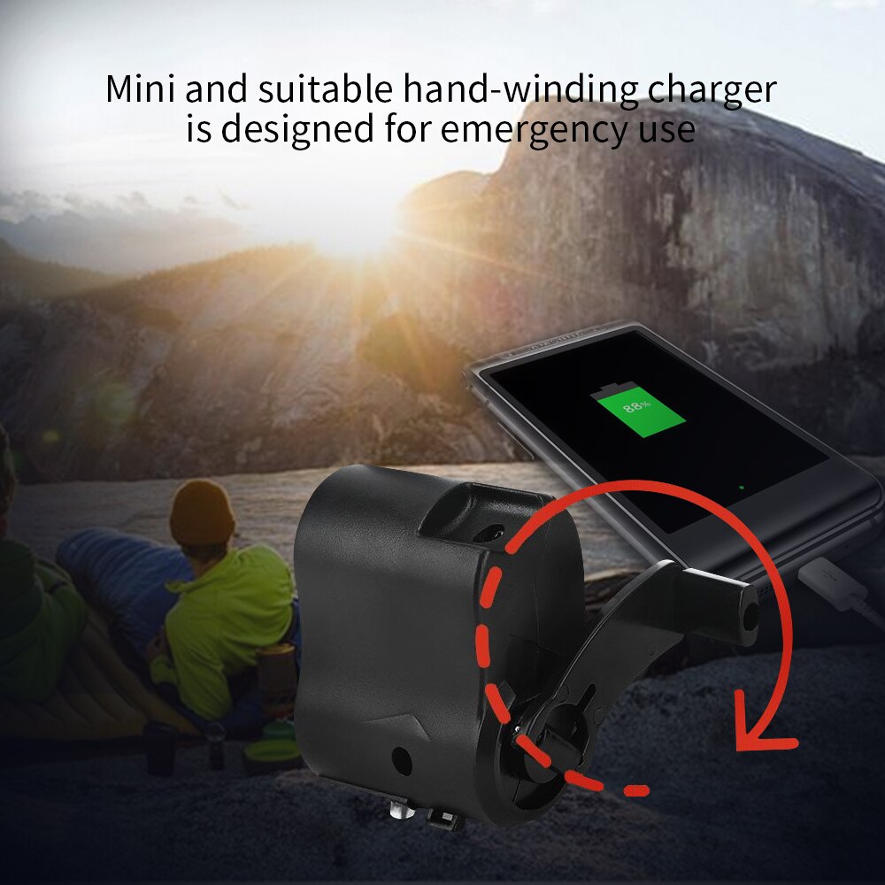 Chargeur de secours manuel portatif extérieur de téléphone Portable de manivelle d'usb pour le chargeur de Camping d'approvisionnement de téléphone Portable MP4