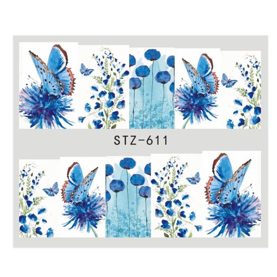 Full Beauty-autocollants pour les ongles, autocollants dégradé violet clair, fleur, Rose, pour filigrane, pour manucure, CHSTZ633-650: STZ611