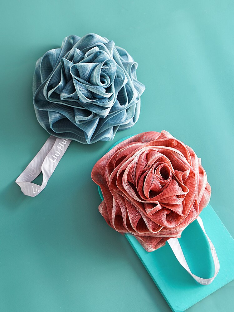 Spugna a rete bicolore grande palla da doccia palla di spugna a rete non sparsa di fascia alta ragazza carina bagno schiumogeno forniture da bagno super morbide