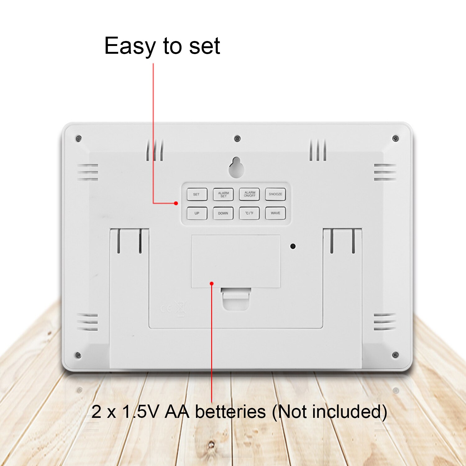 Multifunction Digital Wall Alarm Clock LCD Big Large Number Time Temperature Calendar Table Desk Clocks for Office Home Decor