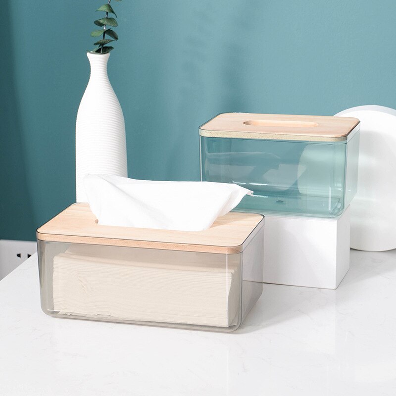 Home Desktop Tissue Storage Box Transparent Dustproof Wet Wipes Dispenser Napkin Holder Storage Case For Home Office Car