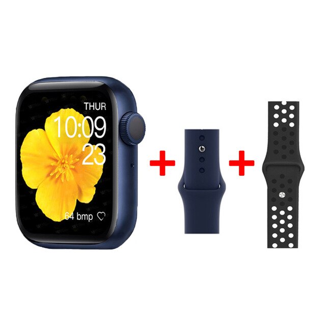 T55 + Smart Uhr Mann 44mm Full Touch Siri Zifferblatt Aufruf Sport Frauen Smartwatch Vögel Fliegen Spiele Blutdruck für Android IOS: SET 11