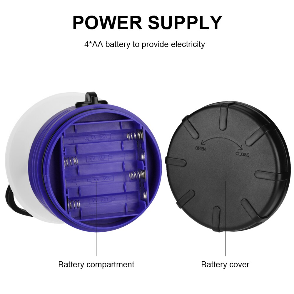 Bärbara campinglampor led campinglykta tält lampa utomhusvandring natthängande lampa  by 4 xaa batteri
