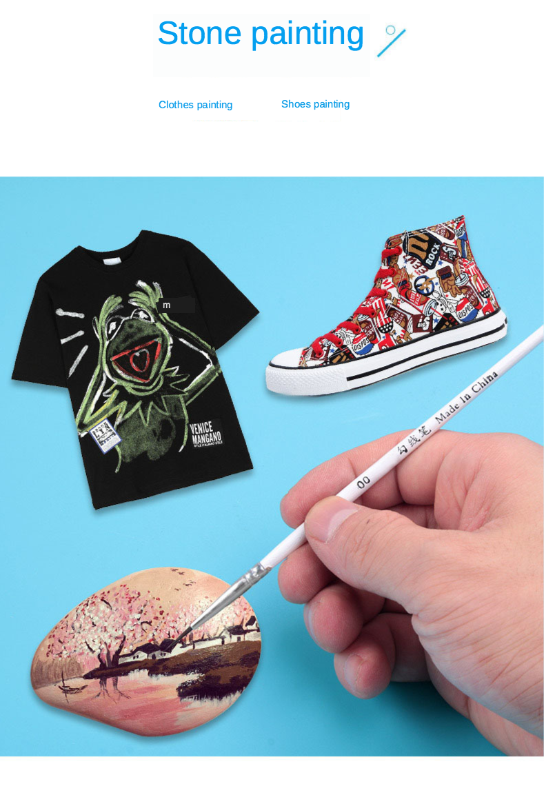 100 stk/sæt fin håndmalet tynd krog line pen multifarvet stafet tegning kunst pen maling pensel kunst forsyninger nylon pensel special: Hvid 0000