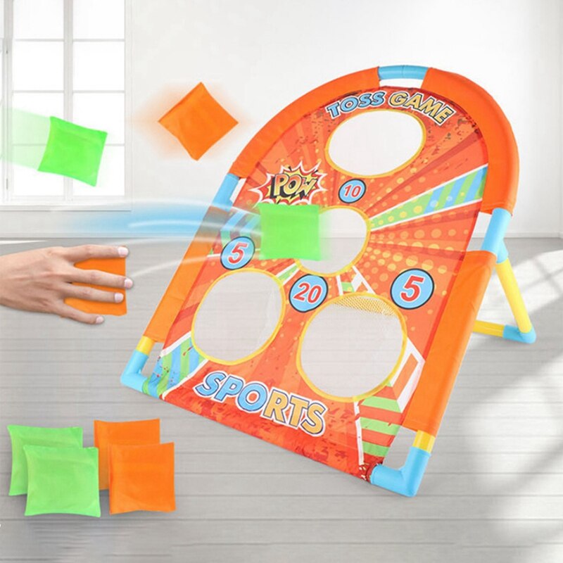 Cornhole Game Set Bean Bag Toss Built-in Storage Convenient Carry Handles and 6 Premium Bean Bag