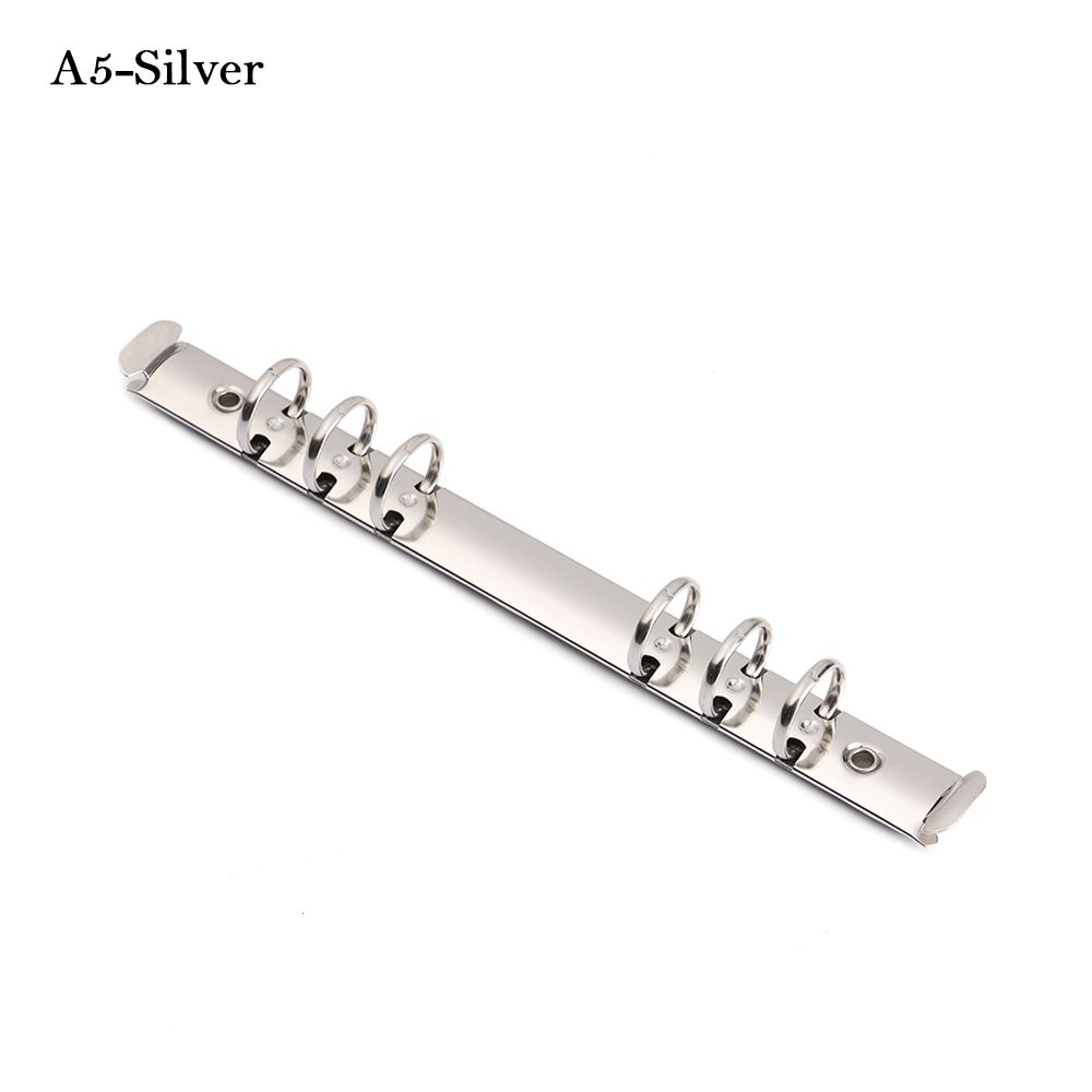 Metal Notebook Binding Hoops Stationery Refillable DIY Ring Binder Clip Loose-leaf Spring Spiral Rings File Folder Accessory: A5-Silver