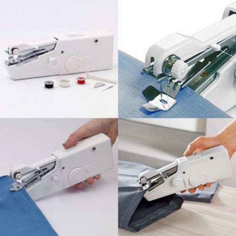 Portable Mini Hand Sewing Machine Quick Handy Stitch Sew Needlework Cordless Clothes Fabrics Household Electric Sewing Machine