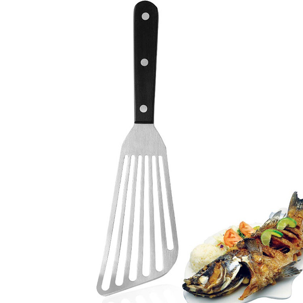 Pala ranurada para filetes de acero inoxidable de grado alimenticio, espátula para pescado, accesorios de cocina multiusos de acero inoxidable #25