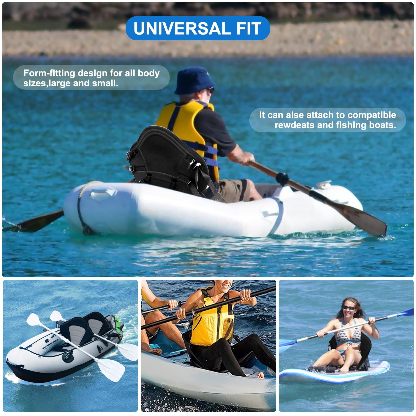 Kayak Seat Universal Sit On Top Foam Padded High B... – Grandado