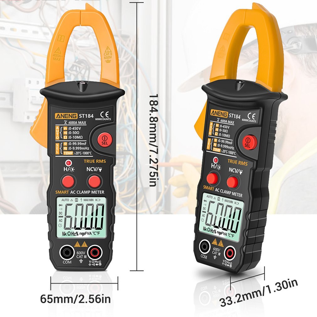 Smart Digital Clamp Meter ST184 Without Battery Digital Multimeter Measuring Tester Multimetro DIY