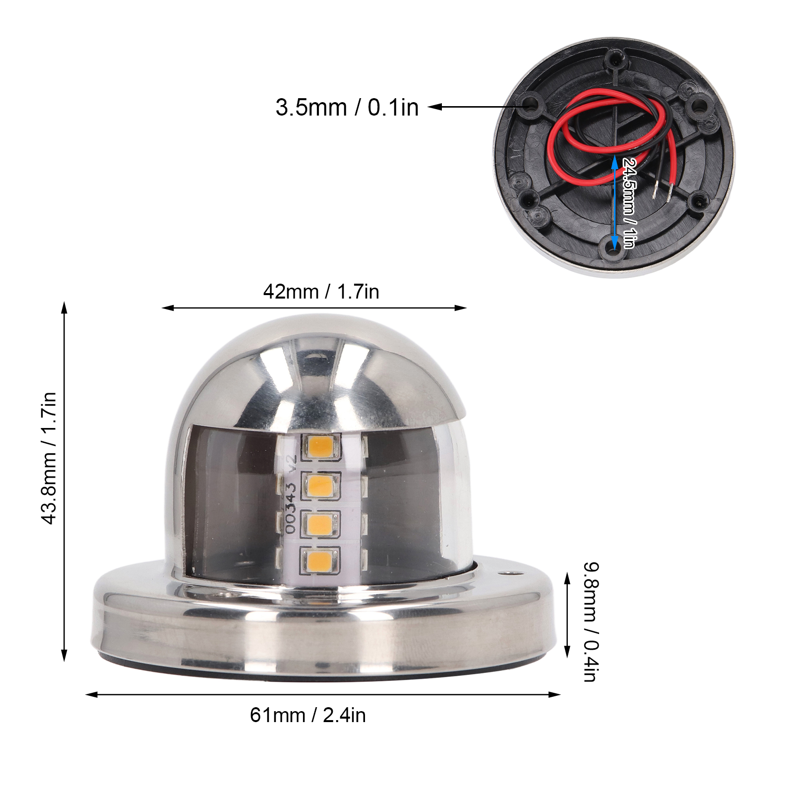 Navigationsankerlys marineankerlys 2nm synlighed 12v dc robust  ip66 vandtæt hvid til både yachter ponton