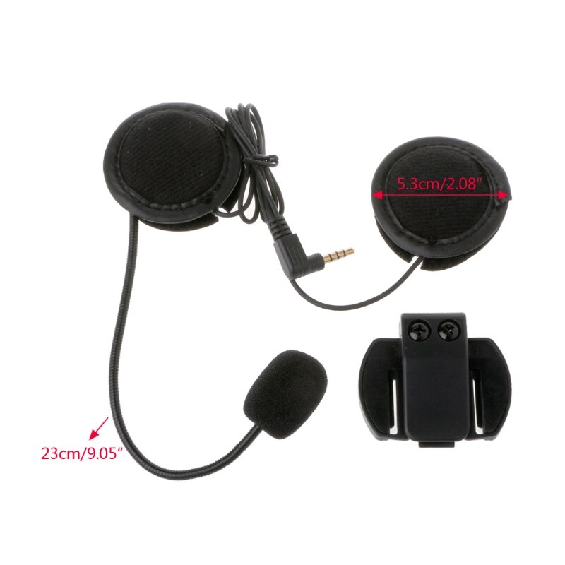 Motorcykel hörlurar högtalare intercom tillbehör 3.5mm jack plug & clip för  v4 v6 e7ca