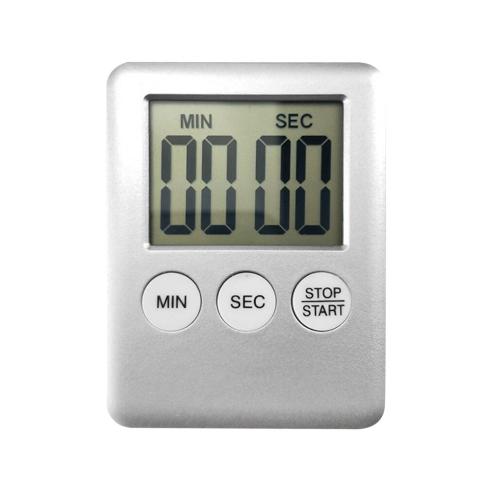 Neue Mini Tragbare Küche Digital Timer Kochen Studium Count-down Clock LCD Display Alarm Küche Gadget: Silver