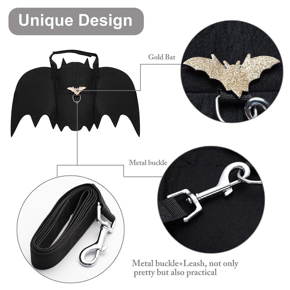 Halloween Hond Kostuums Vleermuis Vleugels Vampire Zwart Leuke Fancy Dress Up Halloween Pet Hond Kat Kostuum