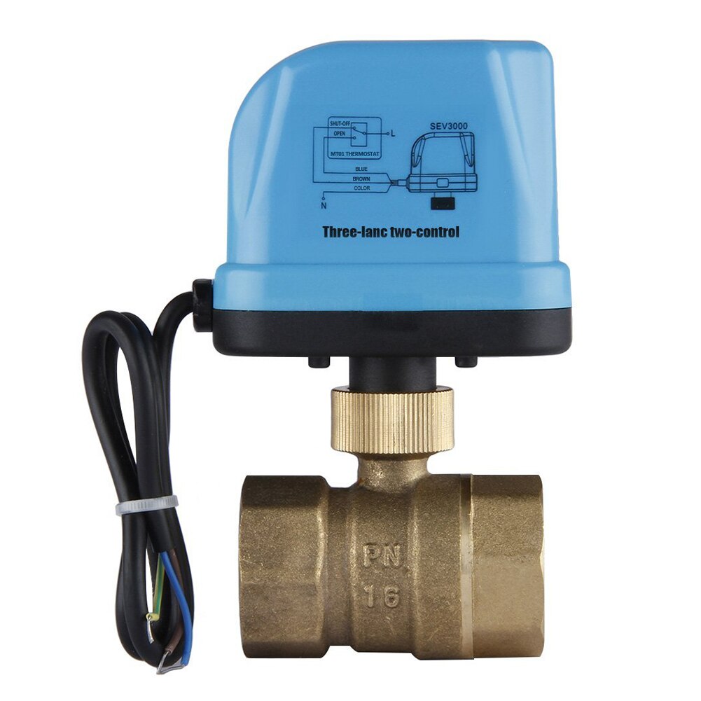 1pcs 2-Way Zone Valve Two-way Motor Ball Valve Electric Ball Valve 220V DN25 (G1.0inch) Reversing Valve with LED
