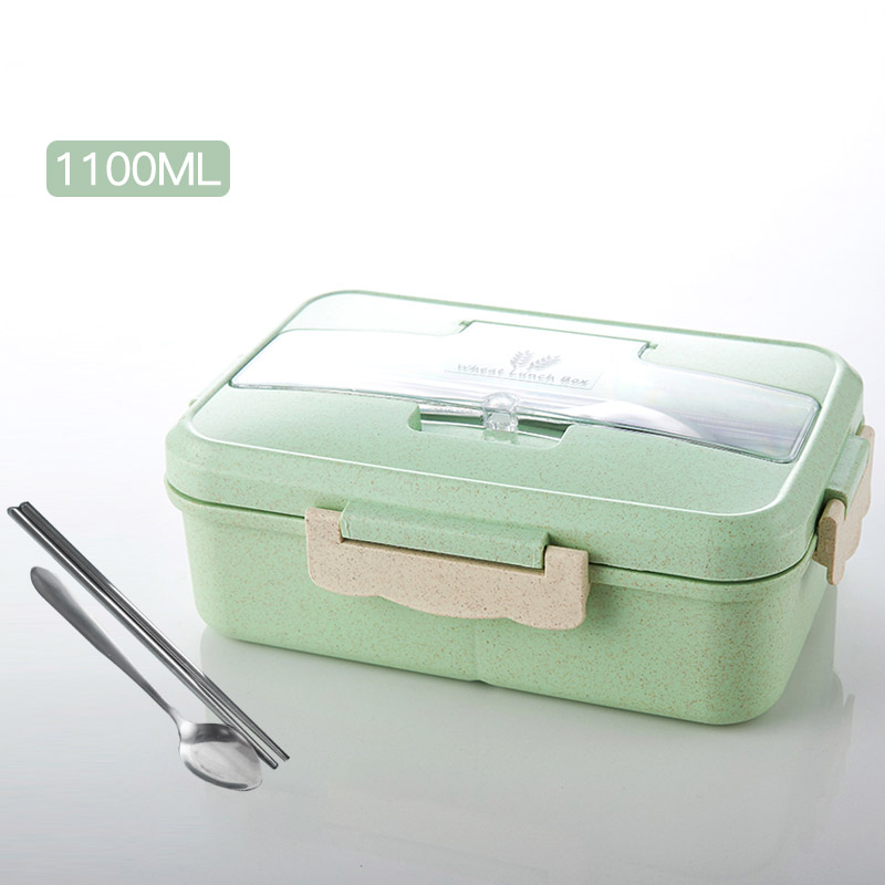 MICCK Draagbare Bento Box Voor Kinderen Lekvrij Voedsel Container Lunchbox Voor Picknick Tarwe Stro Voedsel Container Keuken Accessoires