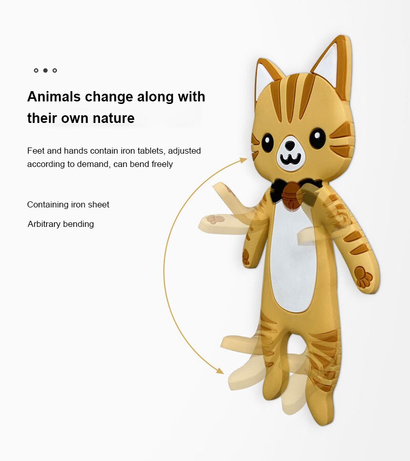 Gancho de pared perchero para nevera con forma de Animal, ganchos de cocina extraíbles, decoración para el hogar, gancho Adhesivo de pared plegable lavable