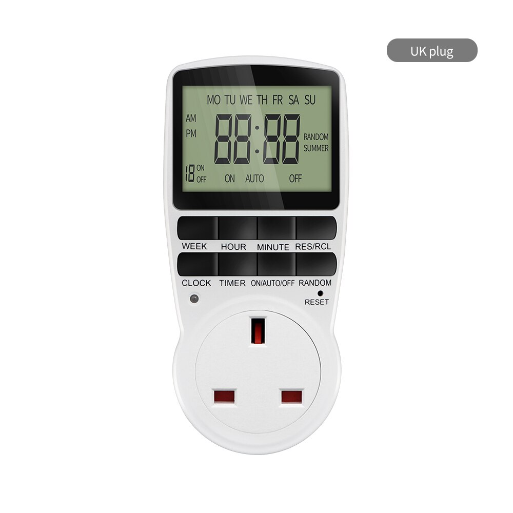 Digital Timer Switch Electronic 12/24 Hour Programmable Timing Socket EU UK US AU FR Plug Outlet Kitchen Appliance Time Control: Red