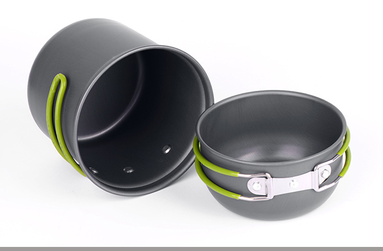 Ustensiles de cuisine de camping ultraléger, ustensile de table pour l&#39;extérieur, pique-nique, pour la randonnée, transporter en sac à dos, vaisselle de camping, casserole pour 1 ou 2 personnes