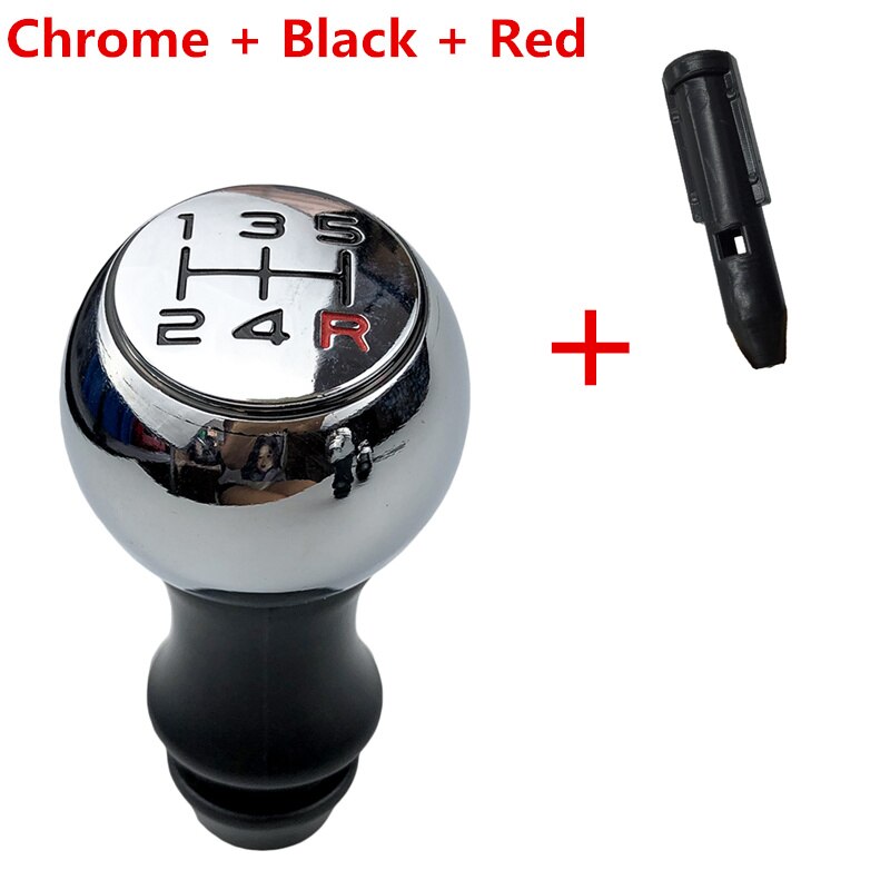 Levier de Changement de Vitesse Chromé Mat, Manette pour Voiture Peugeot 106 206 306 406 107 207 307 407 301 308 3008 C2 C3 C4: Chrome Red Sleeve
